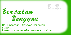 bertalan mengyan business card